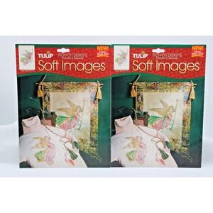 Vintage Tulip Iron On Celestial Angel Lot of 2 #TCT14 from 1995 NOS